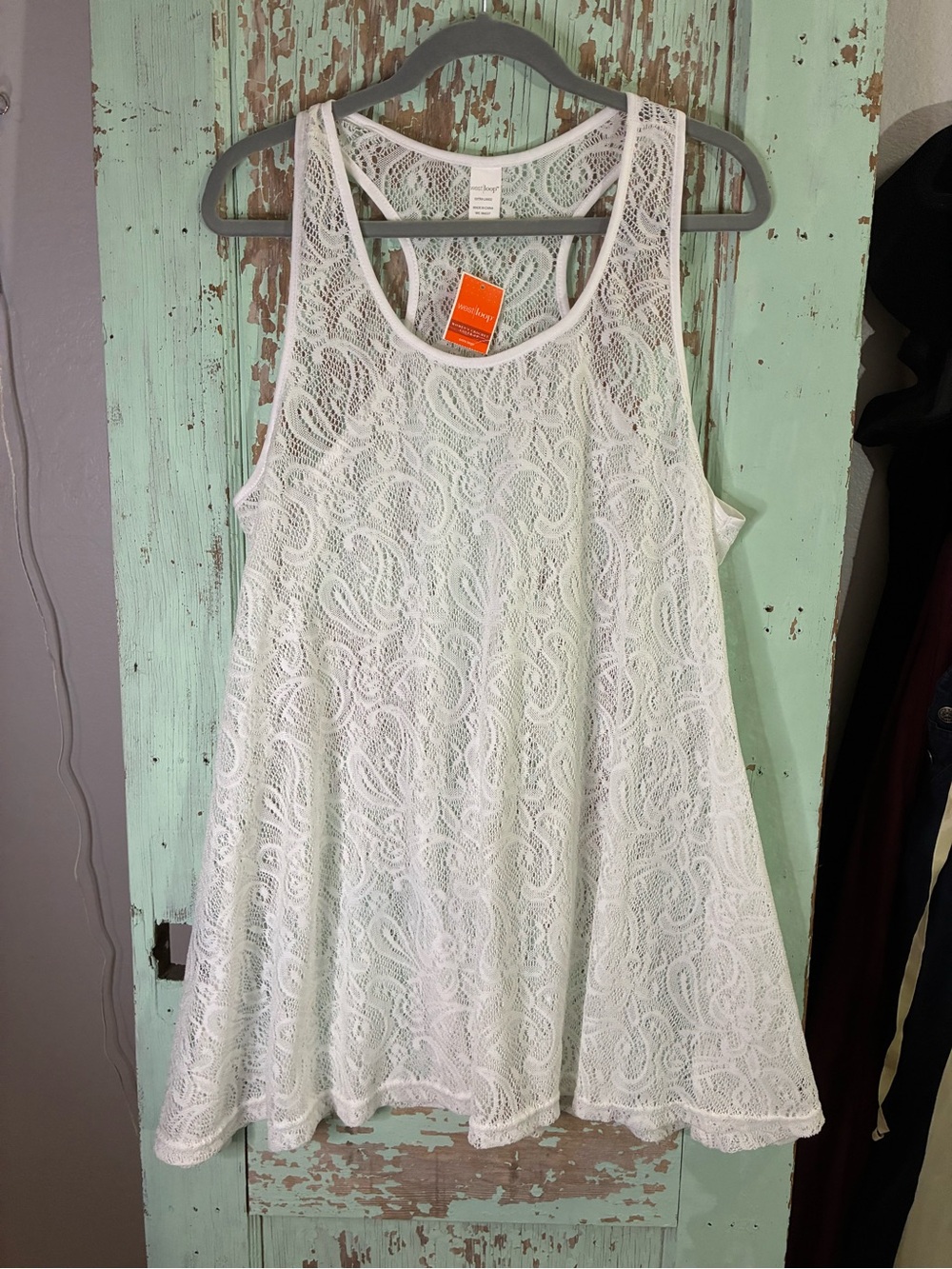 NWT west loop White Lace Sleeveless Swim Coverup